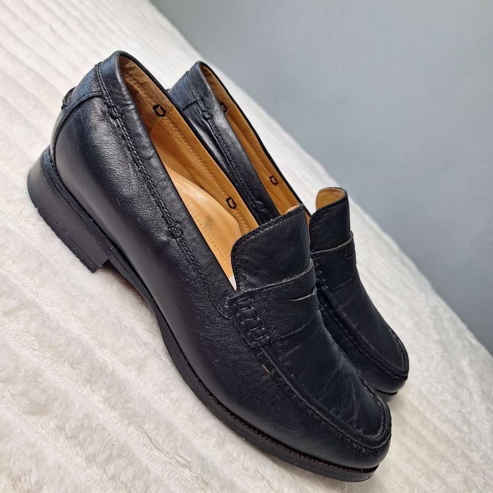 Abeo Bio System Venetian Leather Shoe Mens 11 Black Penny Loafer Dress Casual
